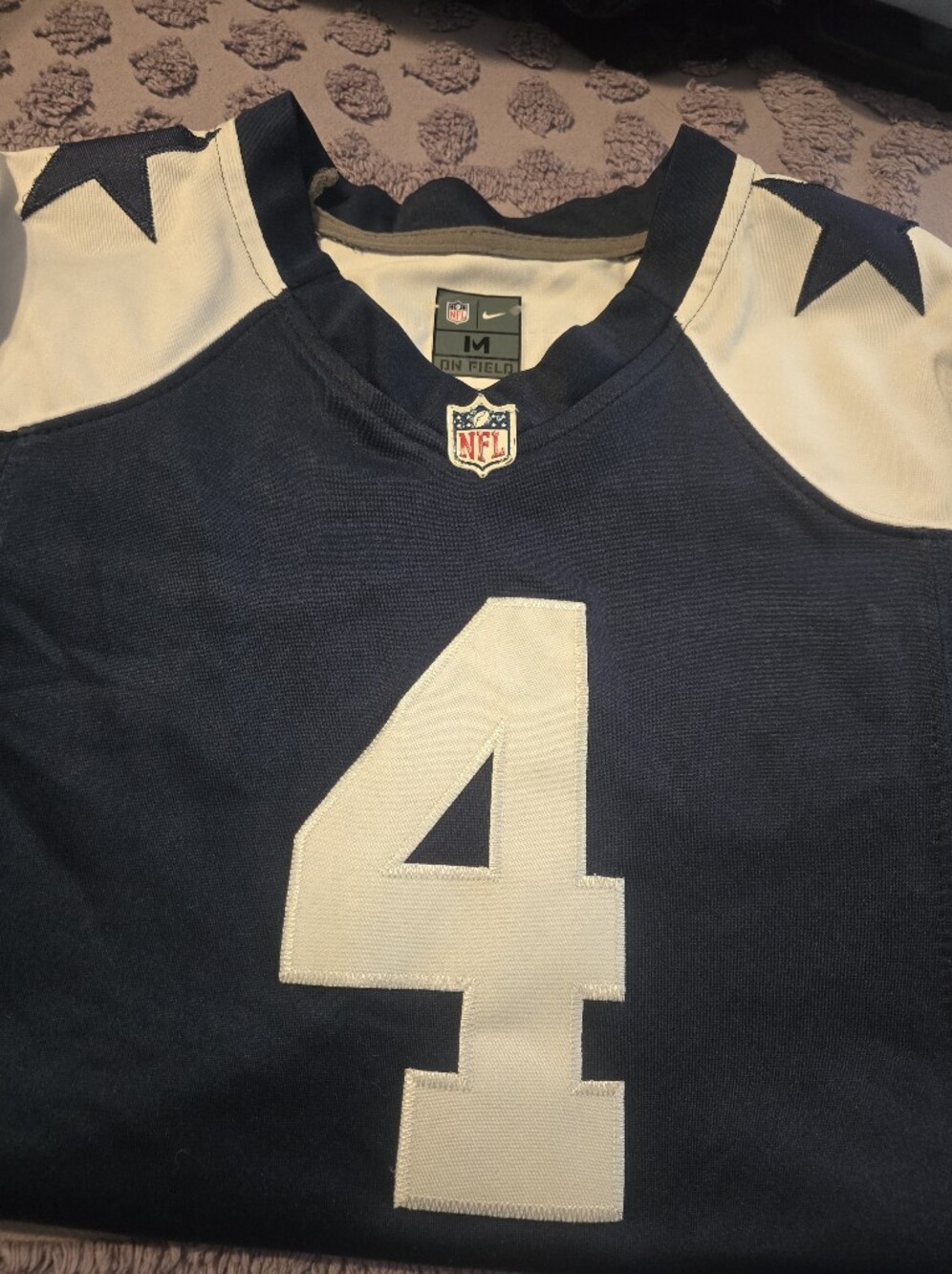 NFL Kids Navy and White #4 Football Jersey by Nike